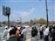 Crowds approaching the castle